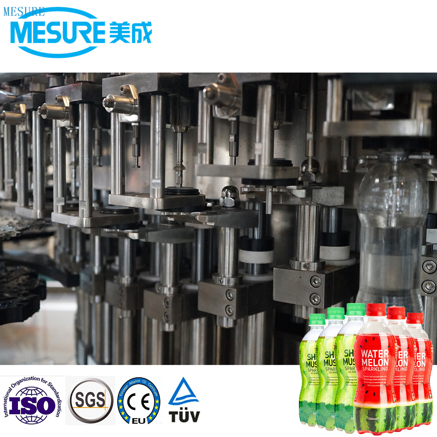 1500BPH PET زجاجة مشروب غازي لآلة ملء الماء الفوار 