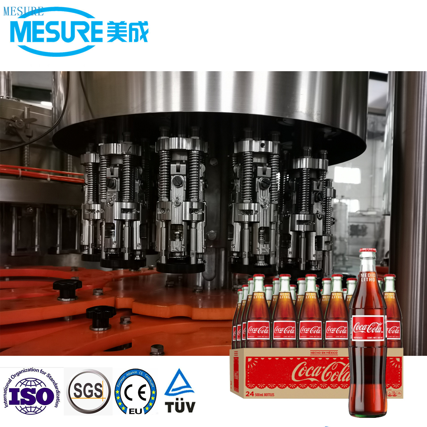 زجاجة زجاجية فعالة مآسي ملء المشروبات الغازية المتلألئة