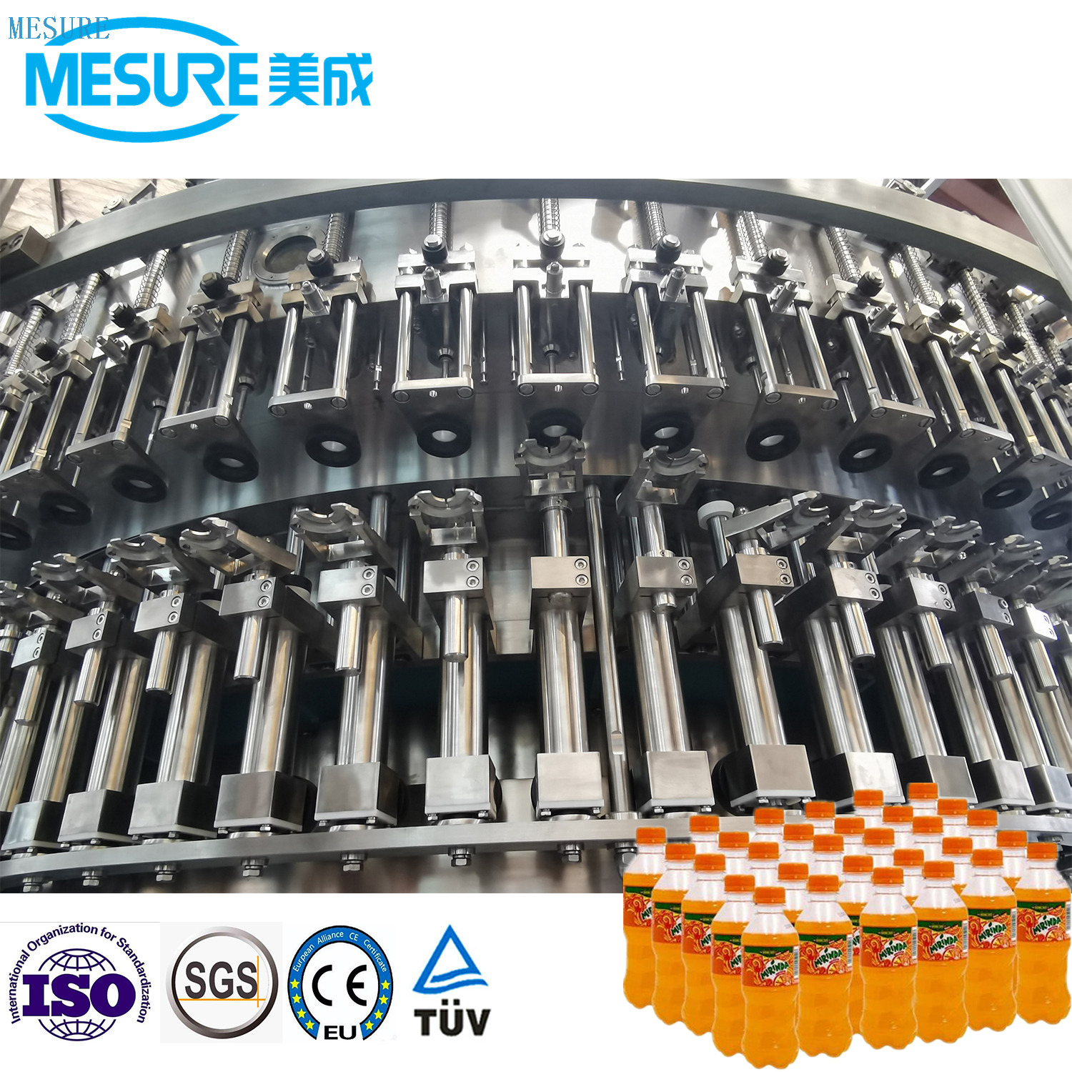 خط ملء زجاجة الحيوانات الأليفة عالية السرعة 15000BPH 