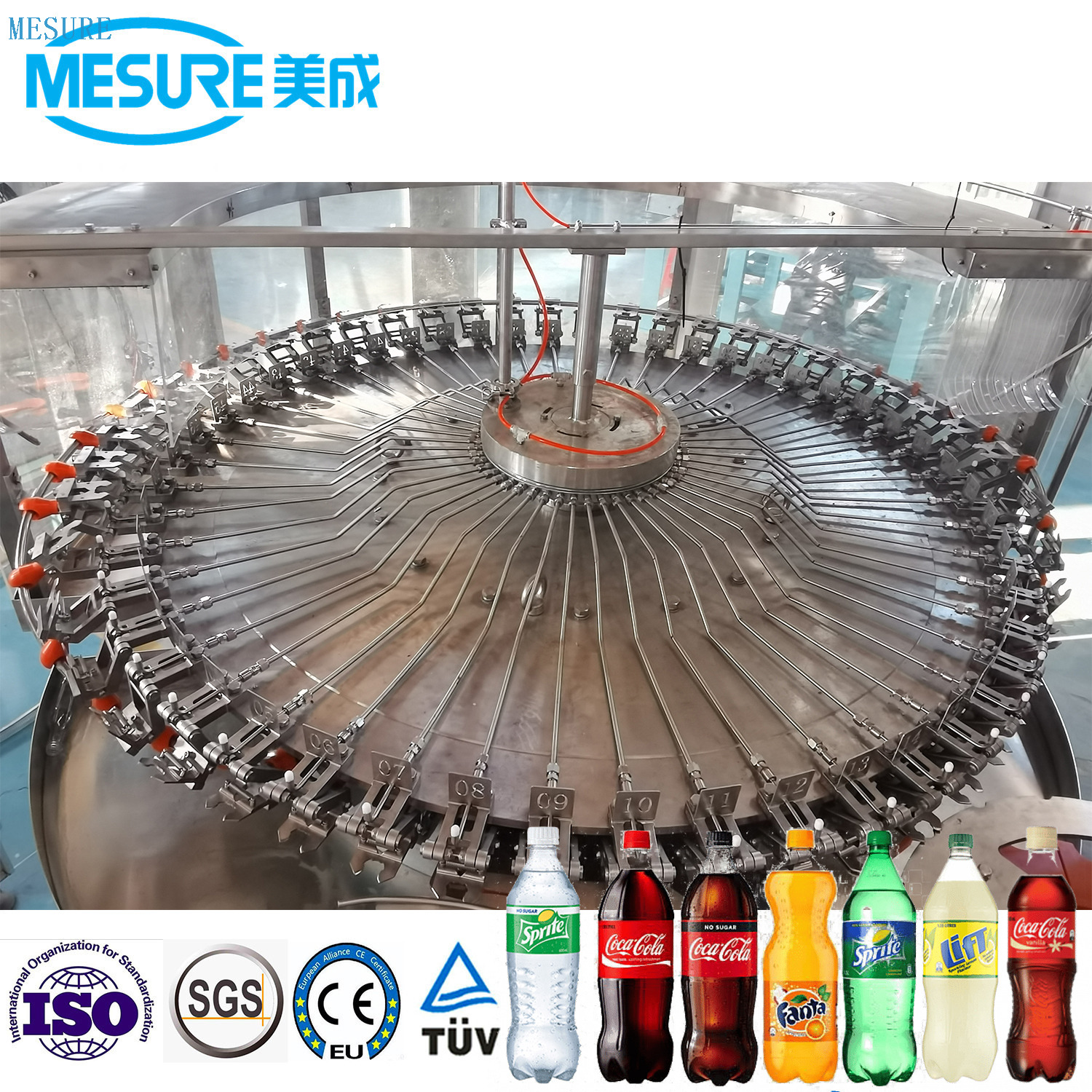 سلسلة مسلسل المشروبات الغازية-خط شطف/ملء/غطاء 3-in-1