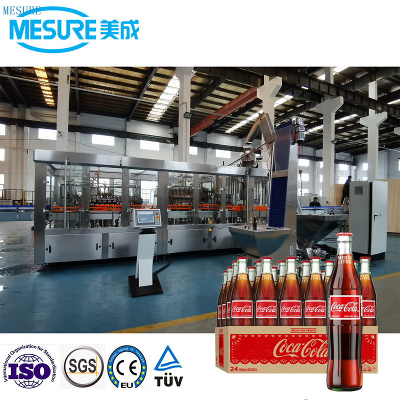 زجاجة زجاجية فعالة مآسي ملء المشروبات الغازية المتلألئة