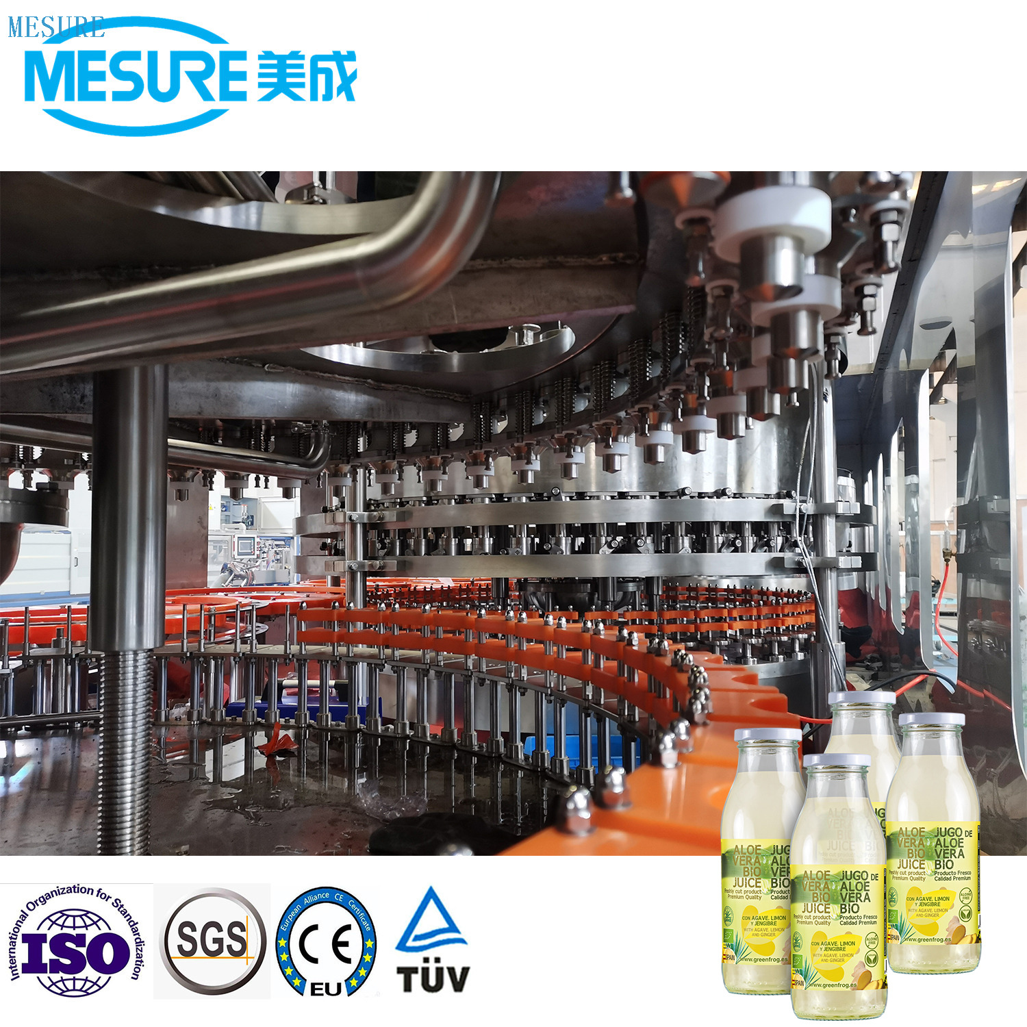 آلة ملء عصير الزجاج 3 في 1 في 1 في 1