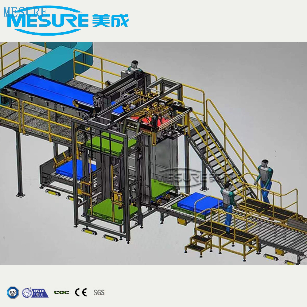 نوع العمود الأوتوماتيكي نوع الروبوت Gantry Carton Box Case Pack 5 جالون الزجاج يمكن أن يتراص برميل متراصة منخفضة وضعية منخفضة الموضع معدات نظام الجهاز